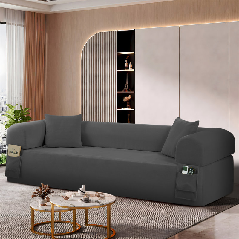 Spring Sofa With High-Quality Fabric, Gray