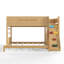 Lit simple superposé au-dessus de grand lit simple avec garde-robe et espaces de rangement intégrés, lit superposé en bois massif avec garde-corps, escalade enfantine et lattes améliorées-133239068