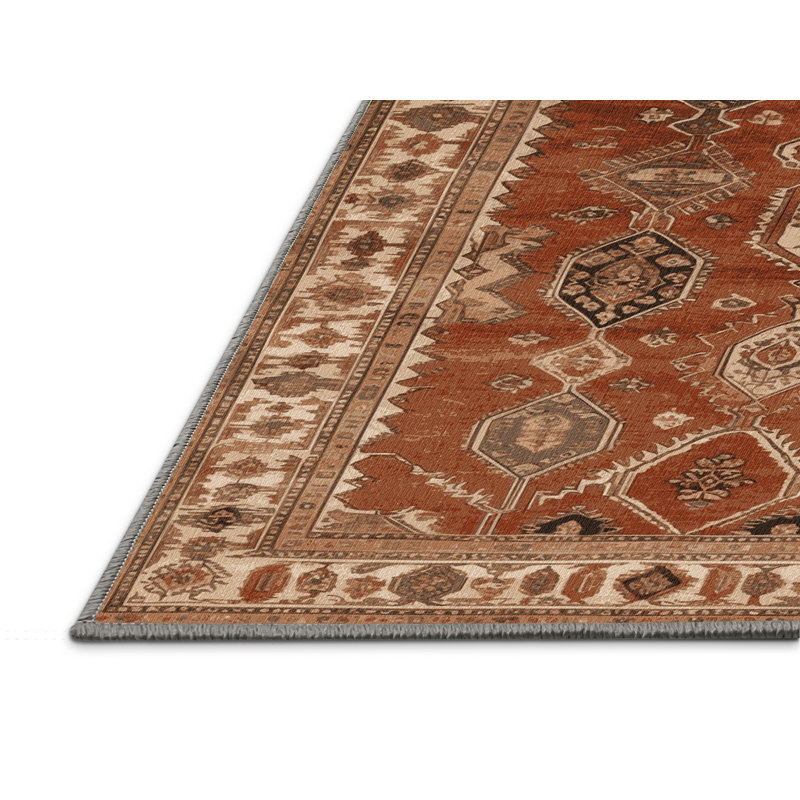 Machine Washable Persian Brown Area Rug