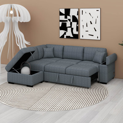 Canapé d'angle modulaire convertible en L