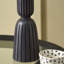 Sahana Black Ribbed Slim Wood Table Lamp