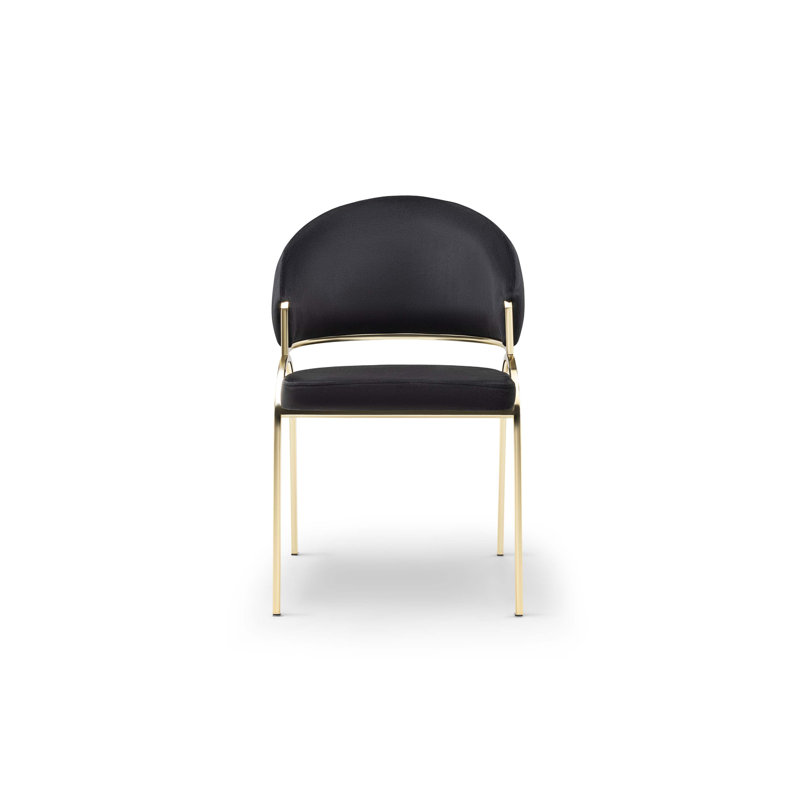 Ruby Modern & Contemporary Style Chair Made With Metal Legs, Black