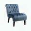Fauteuil d'appoint sans accoudoirs en velours - bleu clair - capitonné-887645815