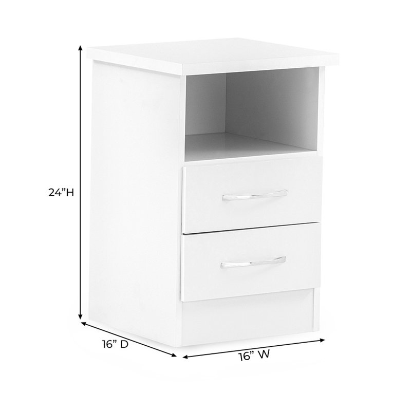 Ensemble de chambre à coucher 3 pièces Nevada (commode 6 tiroirs et 2 tables de chevet)