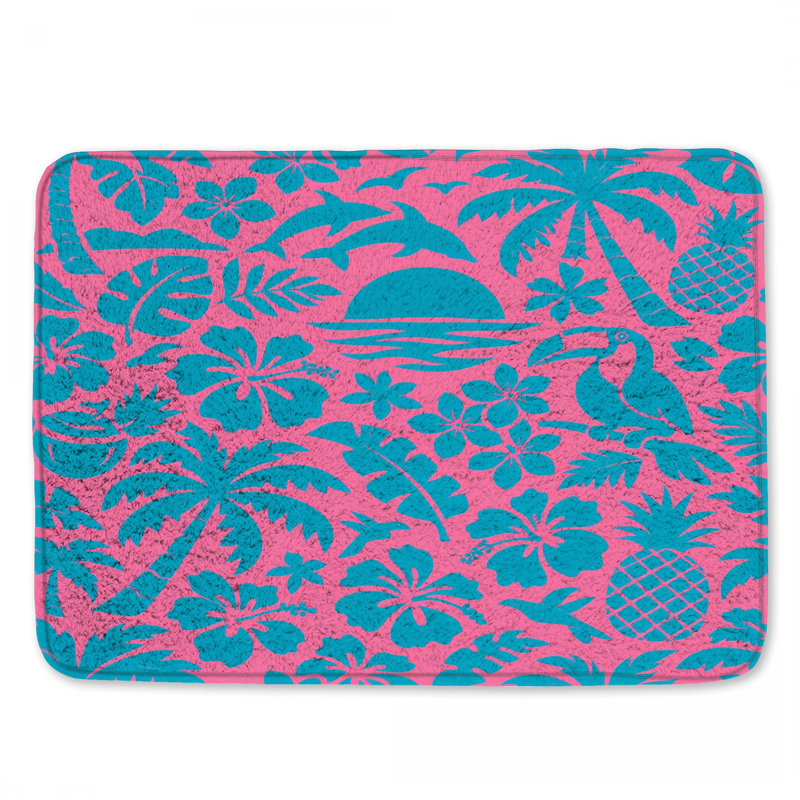 Tapis de bain Tropical Hawaiian, 34in W x 21in L