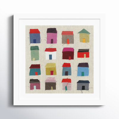 Montier Houses Framed on Paper by Jenny Frean Print