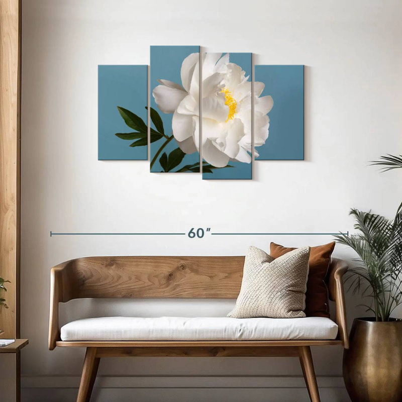 Fleur de pivoine blanche Harnek, H 27 po x l 43 po