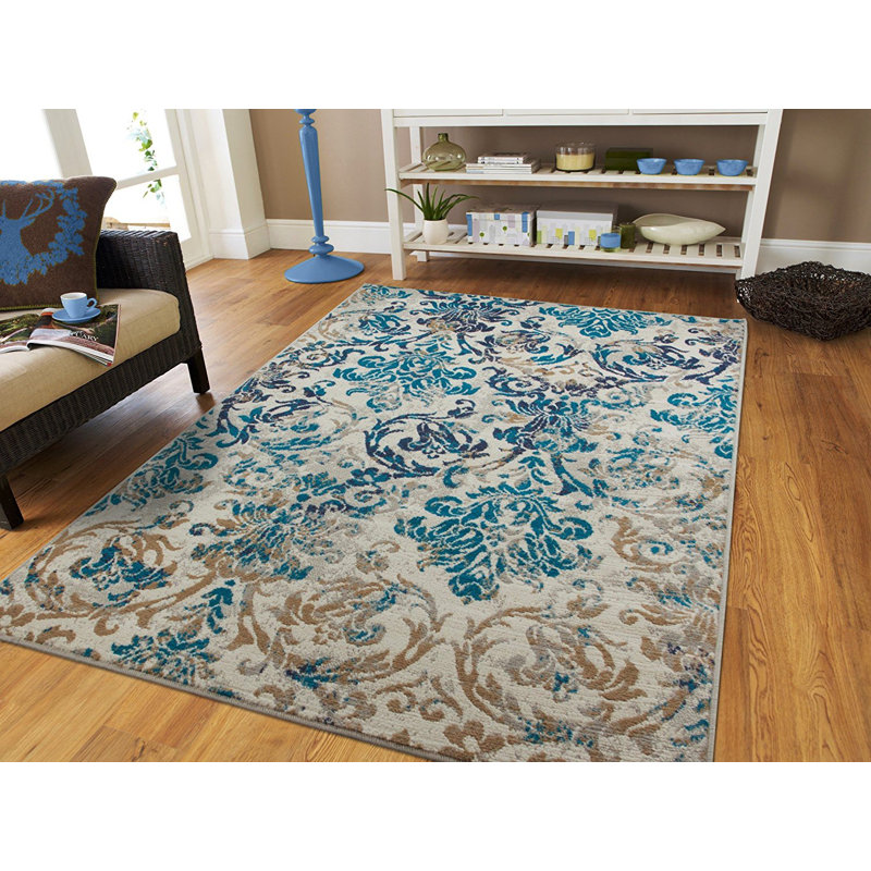 Kincheloe Floral Indoor / Outdoor Rug, Rectangle 5' x 8'