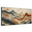 Très grand art mural imprimé sur tissu - Montagnes abstraites orange et vertes, décoration de salon moderne - "Assemblage requis du cadre (cadre non fini)"-130842058