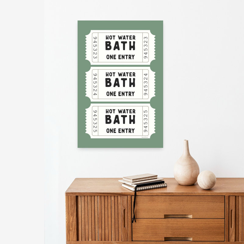 Trio de billets de bain d'eau chaude, art abstrait rétro contemporain, H 24 po x l 16 po