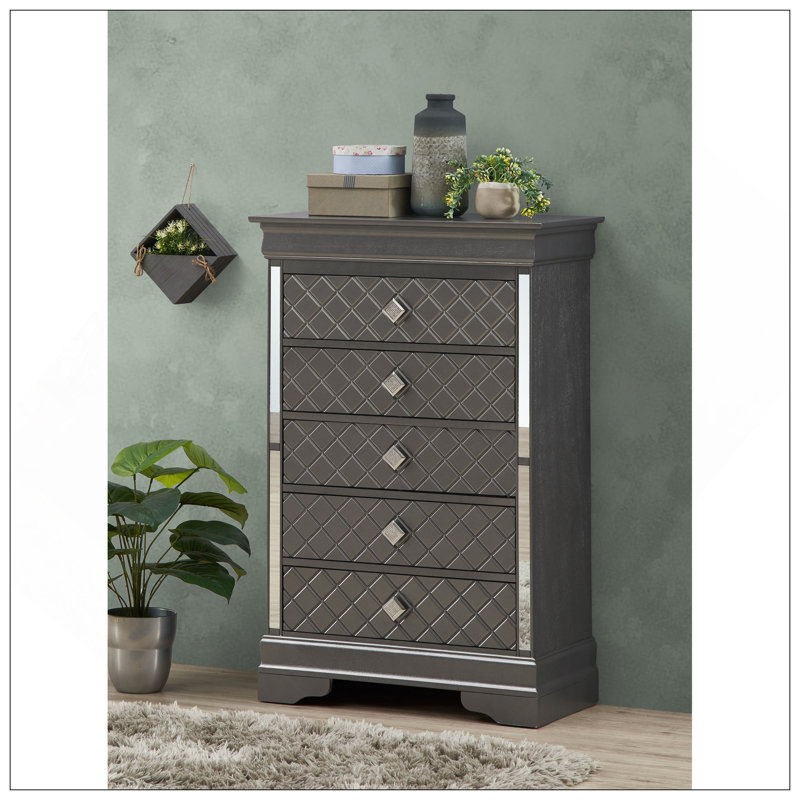 Verona  Chest , Metalic Black, Black