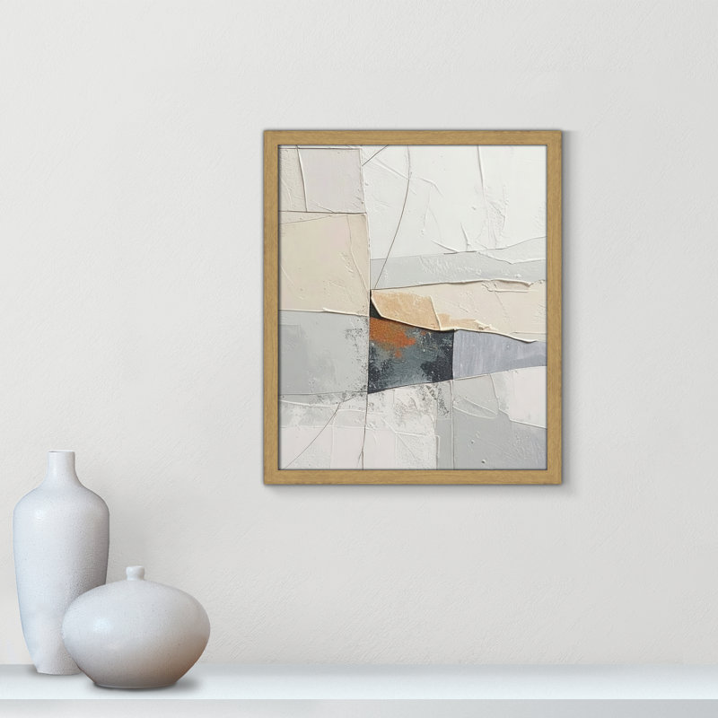 «Plastering I Print» par Alonza Saunders, Grain de bois naturel, L 16 po x H 19 po, Framed Print