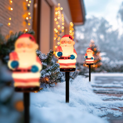 Marqueurs de chemin de Noël illuminés pour père Noël 16 po