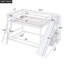 Lit superposé double avec échelle, glissade et tablettes, blanc-516370264
