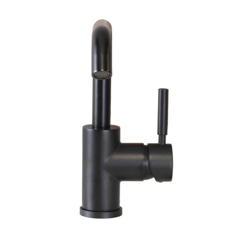 Cigno Single Hole Bathroom Faucet with Drain Assembly, Matte Black