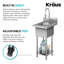 Évier de buanderie autoportant de style commercial en acier inoxydable de calibre 18 de 18 po KRAUS Standart Pro-130700666