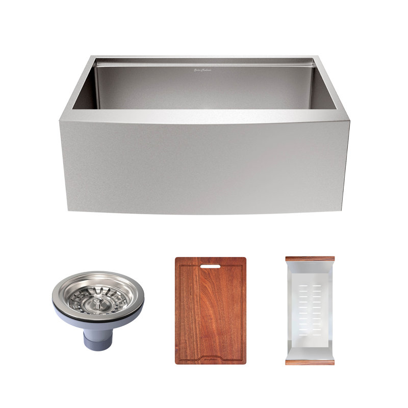 Rivage 30'' Stainless Steel Single Basin Apron Sink with Accessories