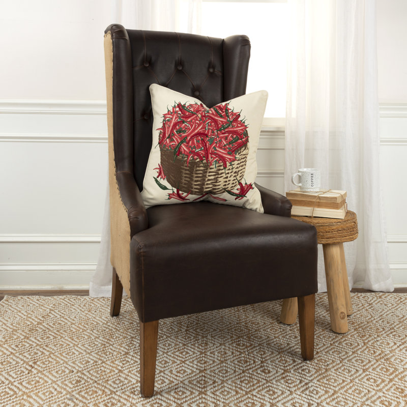 Embroidered Cotton Reversible Throw Pillow