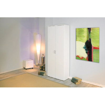 Caslyn 2-Door Wardrobe With Laminate Shelves