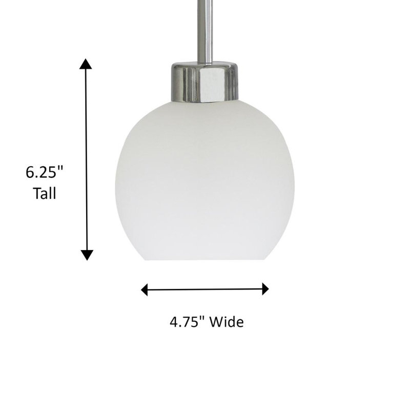 Luminaire suspendu simple 1 lumière Aimey-Louise, Givré, Chrome