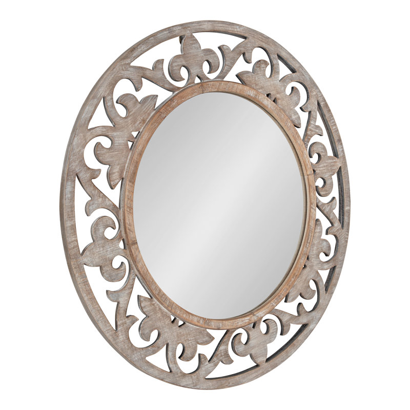 Dehn Round Mirror, Carved Wooden