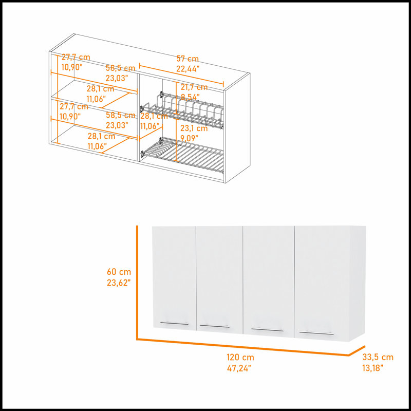 Armoire murale Stockton, Blanc