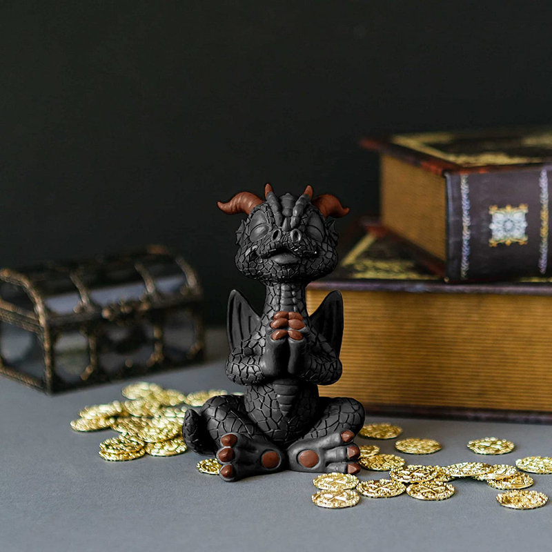 Statue Brogel Happy Dragon, Noir