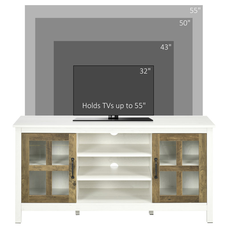 Meuble télé pour téléviseur de 55 po ou moins, Blanc