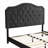 Queen Size Platform Bed for Bedroom, Sleek Black Velvet Upholstered Button Tufted Curved Bed With LED Lighting-609003896