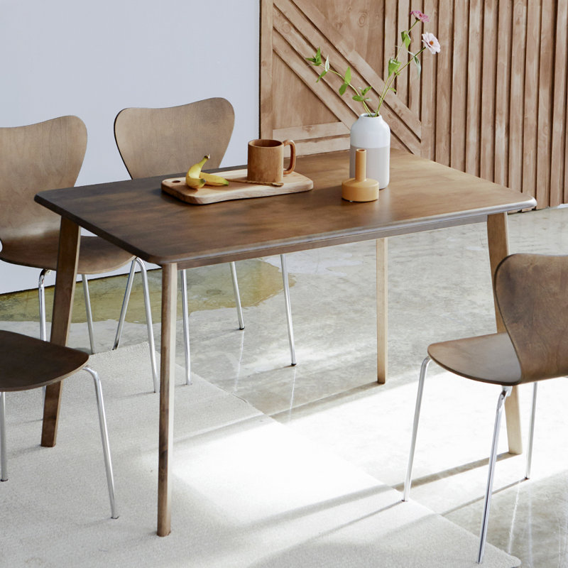 Gladkowski Oak Solid Wood Modern Dining Table, Walnut Top/Walnut Base