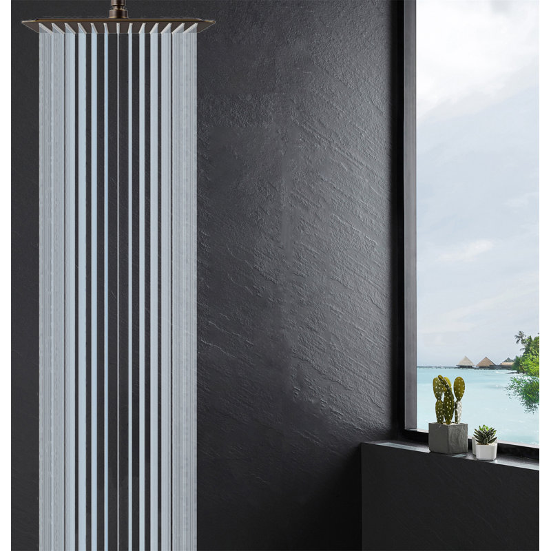 12-Inch Rainfall Shower Head - 304 Stainless Steel High-Pressure Ultra-Thin Water-Saving Shower Panel, Oil Rubbed Bronze