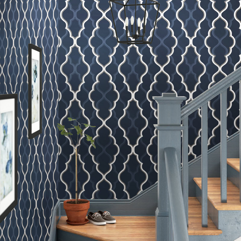 Rouleau de papier peint L 27 pi x l 27 po Almaguer, Bleu foncé