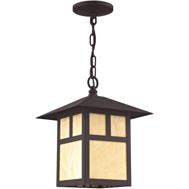 Luminaire suspendu de style lanterne d'extérieur 10 pouces en bronze 1 lumière
