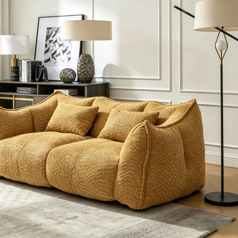 Fauteuil à billes souple, Jaune