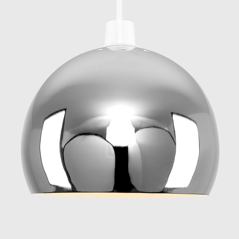 Arco 14.7cm H Metal Round Pendant Shade ( Clip On ), Chrome