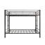 Lit superposé simple avec structure en métal et espace - aucun sommier requis, espace de rangement noir robuste