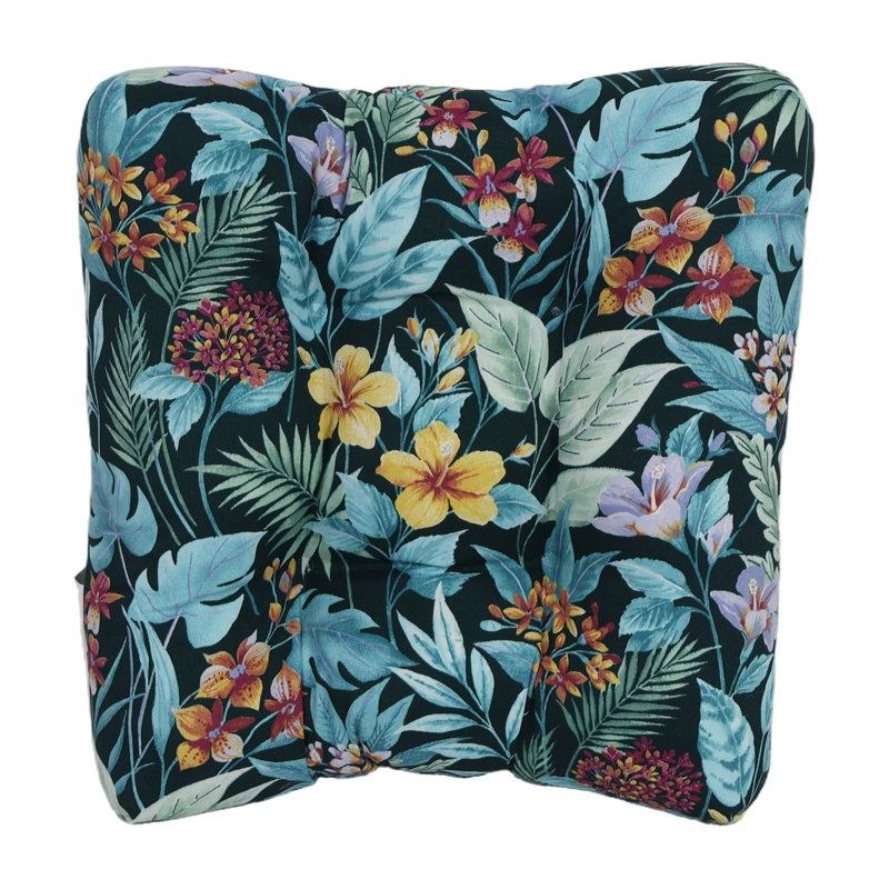 Coussin de chaise berçante pour patio, Bleu / vert floral