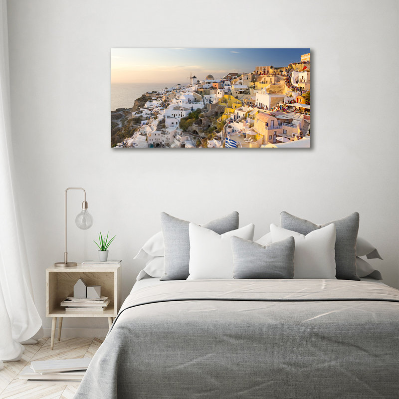 Santorini Greece - Wrapped Canvas Print, No Frame, 70cm H x 140cm W