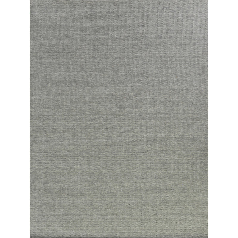 New Zealand Wool Wool Geometric Area Rug in Aluminum, Rectangle 8' x 10'