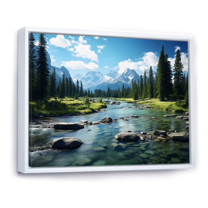 Canada Banff Symphony II - reproduction sur toile, H 30 po x l 40 po x P 1,5 po, Cadre flottant blanc