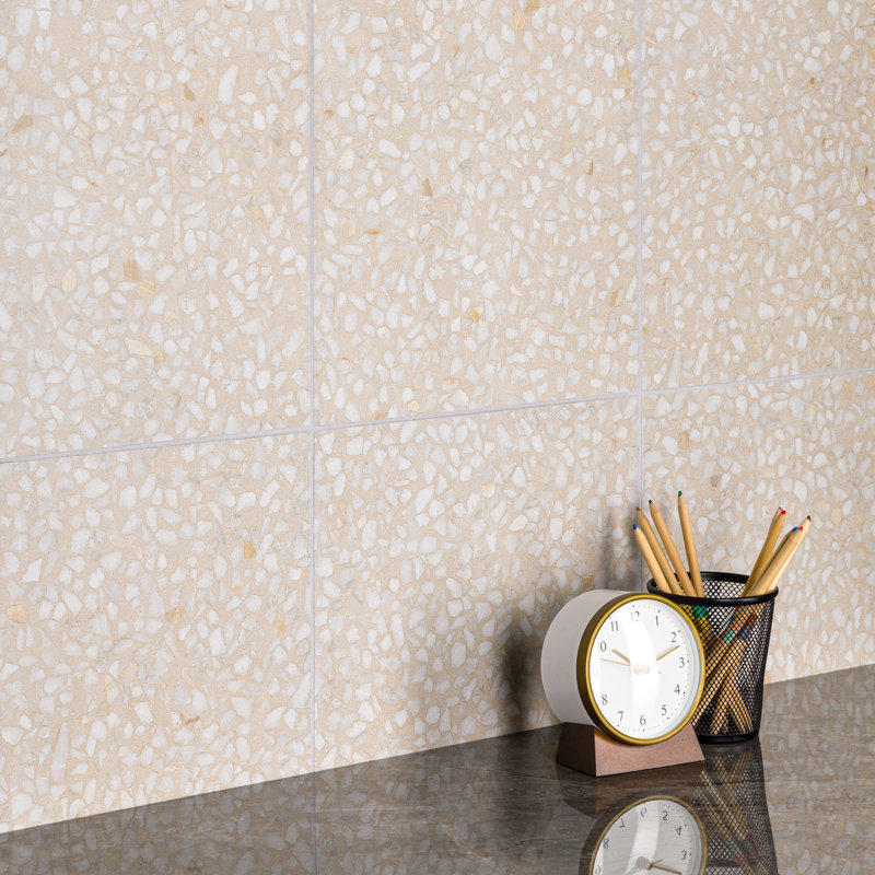 Farnese Amalfi 12" x 12" Porcelain Field Tile Wall & Floor Tile, Crema