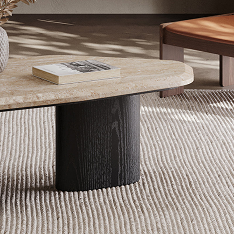 Table basse Wabi-sabi, H 13,77 po x L 47,24 po x l 29,52 po, Noir, noir, noir, noir