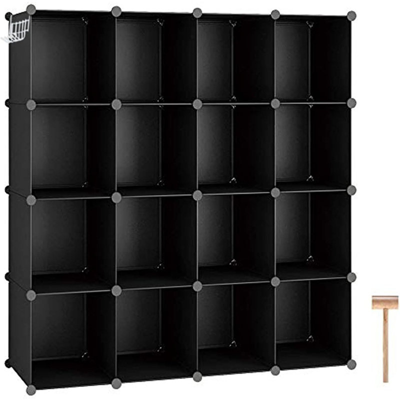 Cube Storage Organizer, 16-Cube Shelves Units, Plastic S...