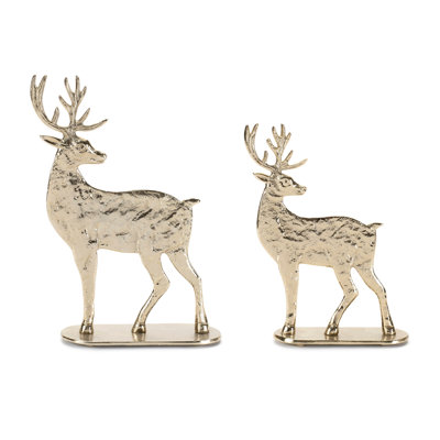 Décoration en métal cerf (ensemble de 2)