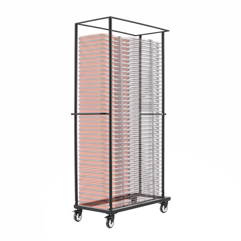 Folding Chair Cart 500 lbs Capacity for 60 Chair Horizontal Placement, for Party Event Hotel, Heavy-Duty Carbon Steel, Easy to Move, Storage Dolly Holder, with Swivel Casters and Locking Wheels