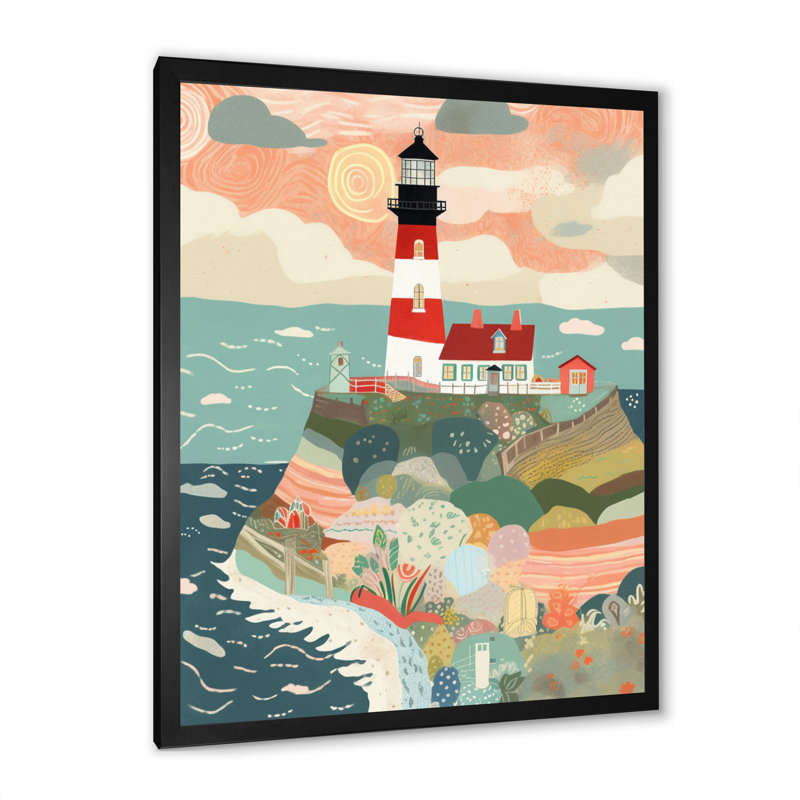 Phare côtier V, Cadre simple noir, H 44 po x l 34 po x P 1,5 po