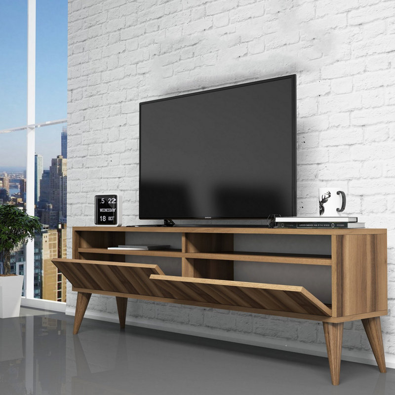 Keikei Unfinished TV Stand for TVs up to 60", Brown