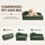 Grand lit pour chien 55 po, dossier ondulé, canapé en lin-133491433