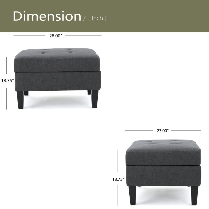 STORAGE OTTOMAN, Dark Gray