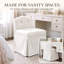 Chaise de meuble-lavabo roulante rembourrée avec roulettes cachées - Tabouret compact sans accoudoirs pour bureau de maquillage, chambre et sièges d'appoint-2094215642